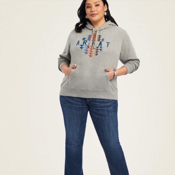 Ariat REAL Beartooth Hoodie Aztec western soft sweatshirt size medium country​ - Picture 4 of 11